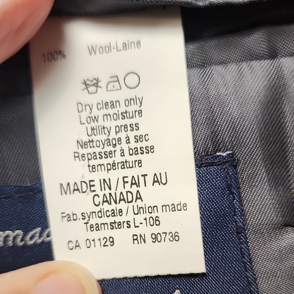 RALPH LAUREN | Gray Houndstooth 100% Wool Two Button Notched Lapel Blazer | 52L - Picture 6 of 16